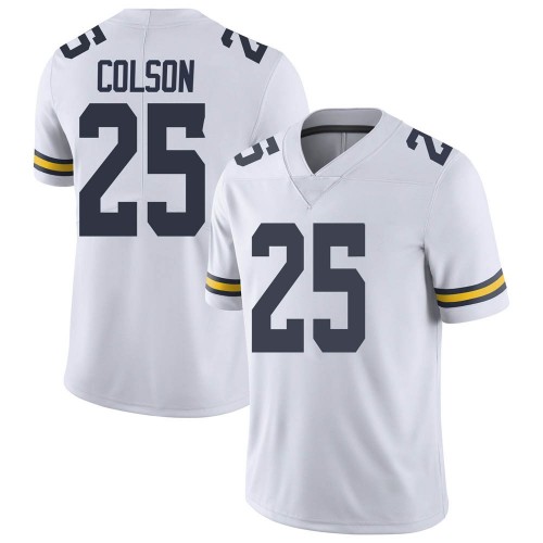 Junior Colson Michigan Wolverines Men's NCAA #25 White Limited Brand Jordan College Stitched Football Jersey RKF5554MT